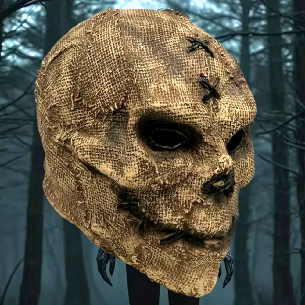 Burlap Scarecrow Skull Mask Halloween Spooky Scary Cosplay Men's Women's Gift